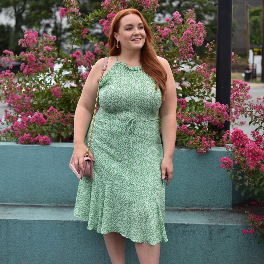 Floral High Neck Dress